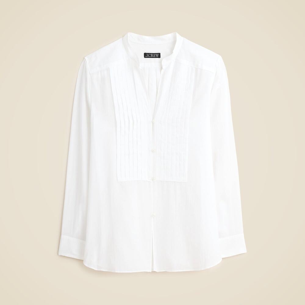 J.Crew Pintuck White top cotton voile Size 12 NWT Quiet Luxury Minimalist